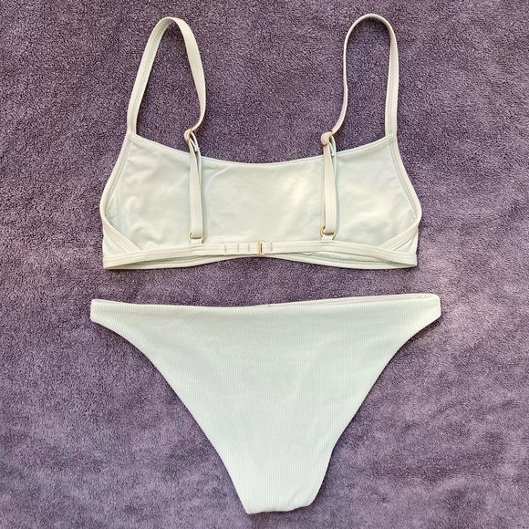 L*SPACE Gemma Ribbed Bikini in Light Turquoise - Small - Picture 12 of 16